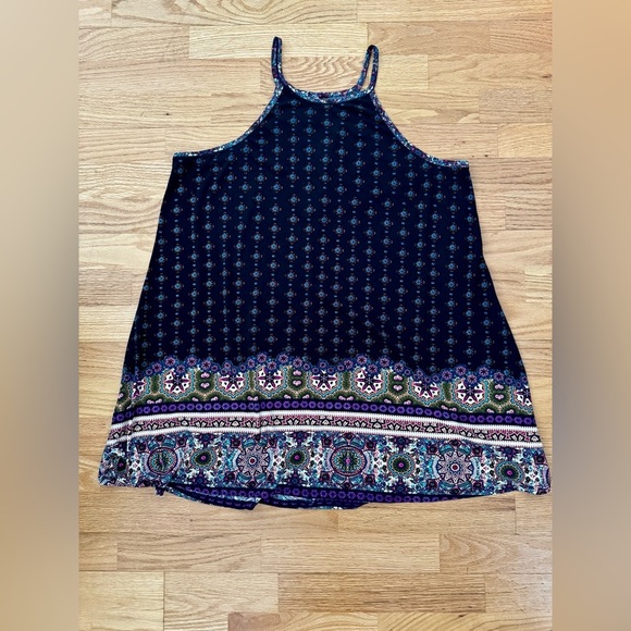 Xhilaration Navy Boho Sleveless Spaghetti Strap Mini Summer Dress XXL EUC - Picture 1 of 11
